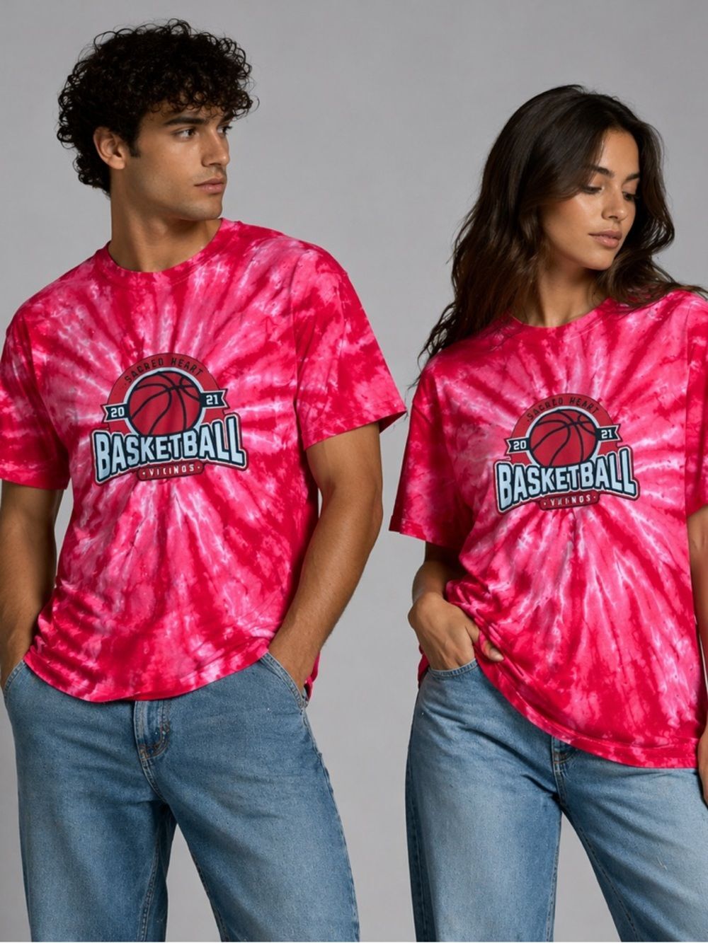 Tie Dye Sacred Heart Vikings Trott 2020-21 Basketball Tee XL Unisex NWOT